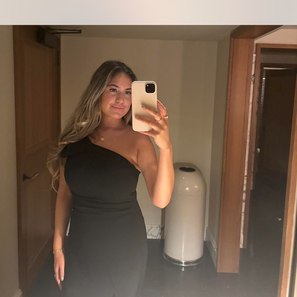 Black Asymmetrical One-Shoulder Cocktail Dress